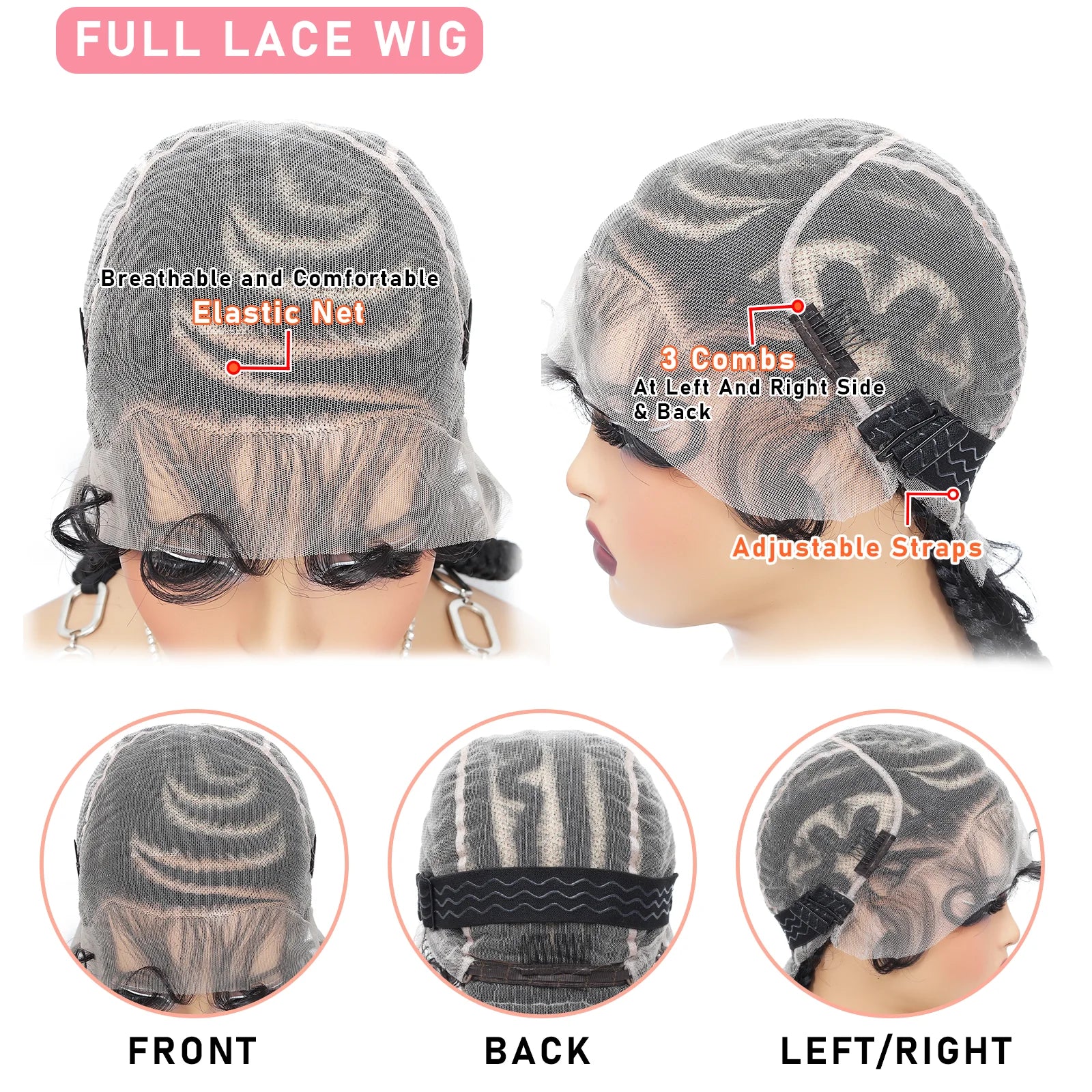 16 inch Synthetic Lacefront Cornrow Braided Wig