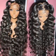 300 Density Loose Wave 13x4 HD Lace Front Wig 40 Inch Brazilian Curly Deep Wave