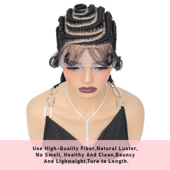 16 inch Synthetic Lacefront Cornrow Braided Wig