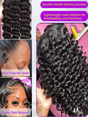 300 Density Loose Wave 13x4 HD Lace Front Wig 40 Inch Brazilian Curly Deep Wave