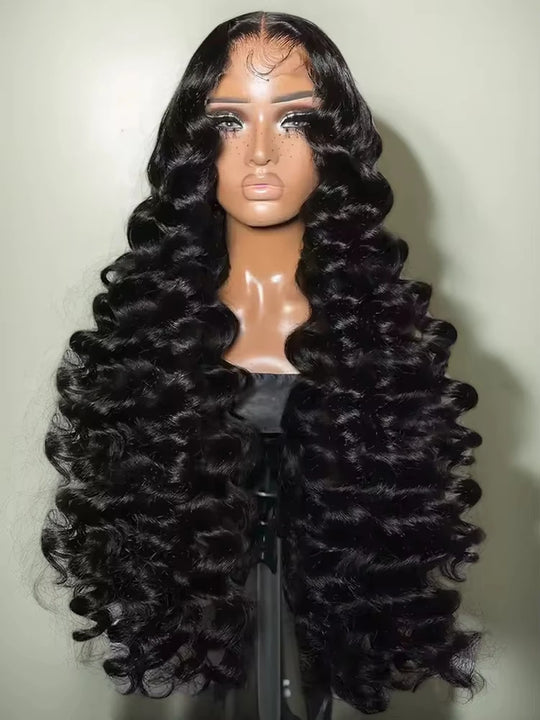 300 Density Loose Wave 13x4 HD Lace Front Wig 40 Inch Brazilian Curly Deep Wave