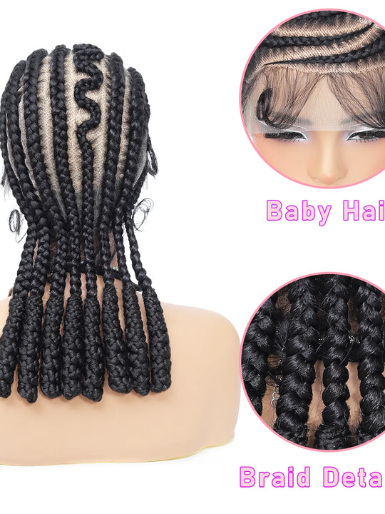 16 inch Synthetic Lacefront Cornrow Braided Wig