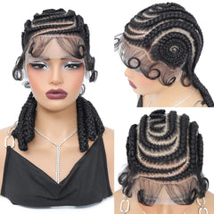 16 inch Synthetic Lacefront Cornrow Braided Wig