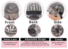 16 inch Synthetic Lacefront Cornrow Braided Wig