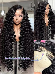 300 Density Loose Wave 13x4 HD Lace Front Wig 40 Inch Brazilian Curly Deep Wave