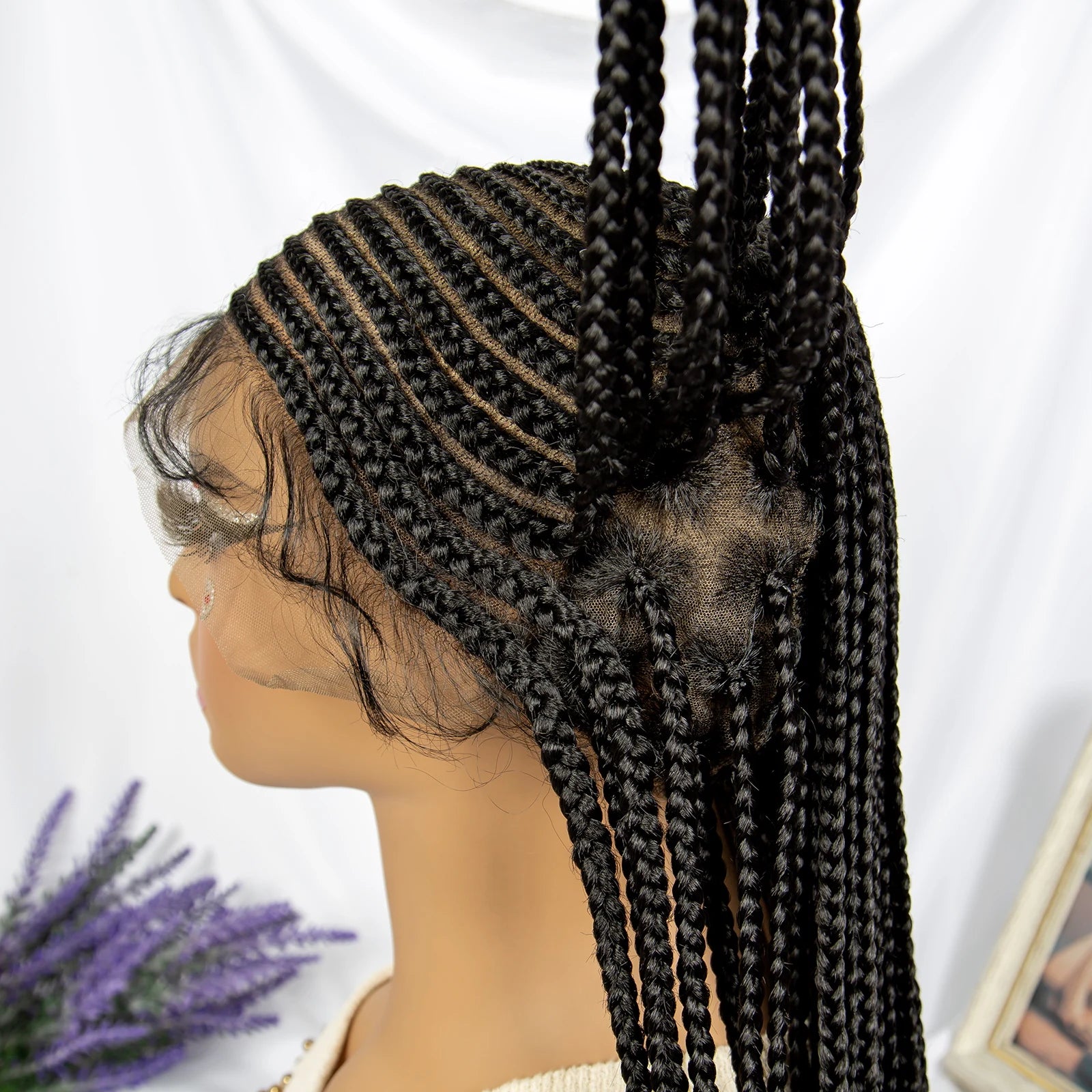 36 Inches Synthetic Black Knotless Box Braid Wig