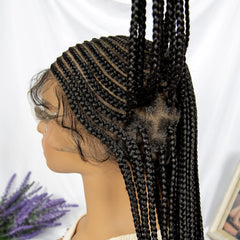 36 Inches Synthetic Black Knotless Box Braid Wig