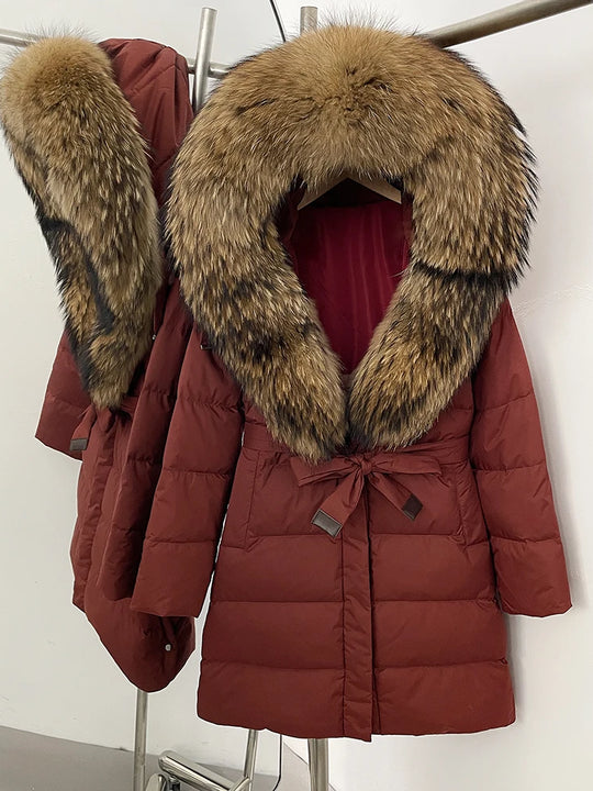 Down Jacket With Fur Hood