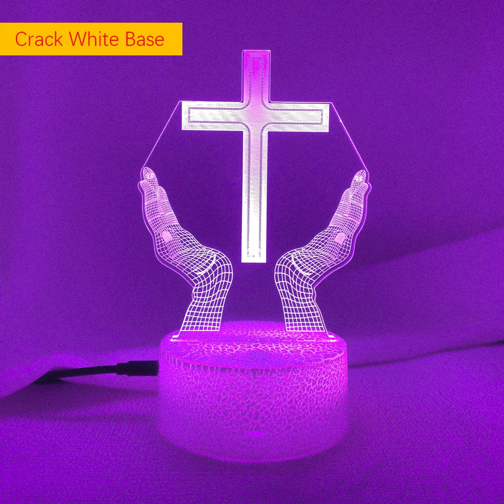 3D Jesus Cross Night Lamp