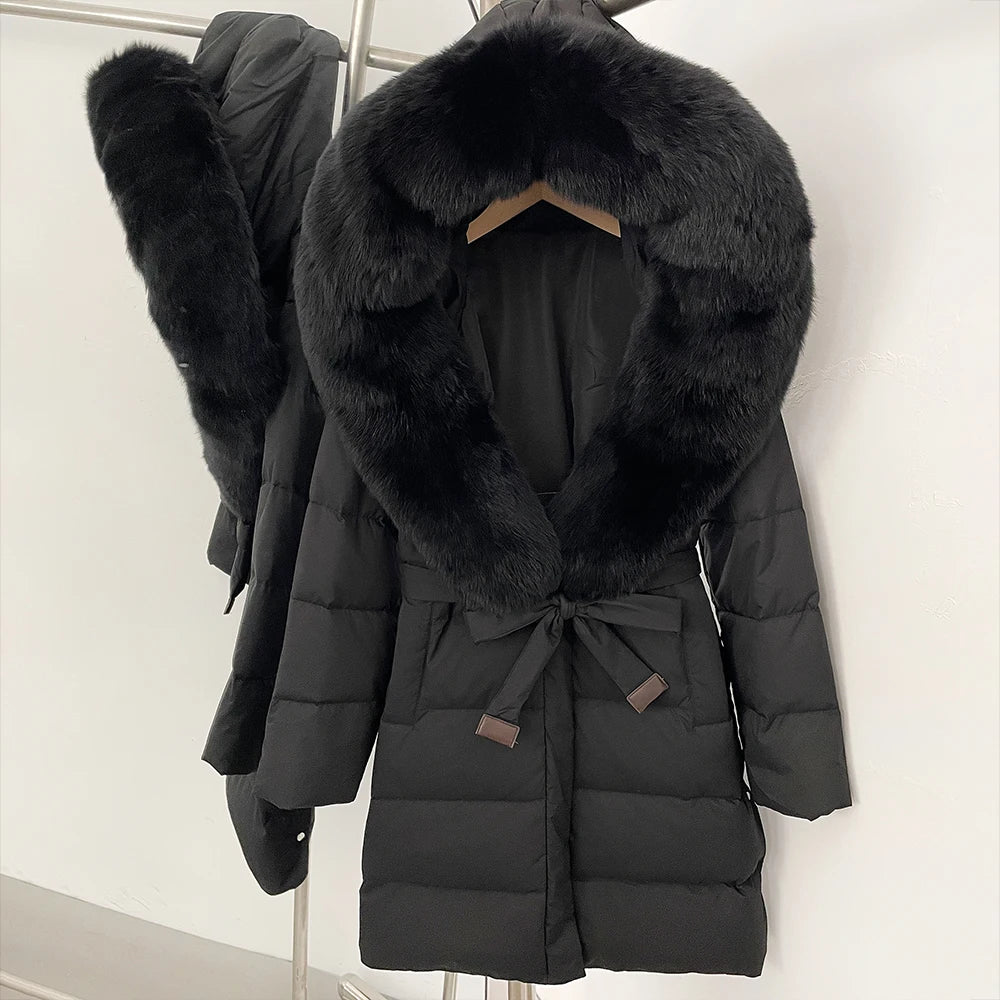 Down Jacket With Fur Hood