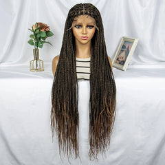 Synthetic Lace Front 36 inches Knotless Braided Wig