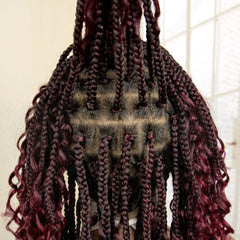 14 Inches Burgundy Box Braided Wig