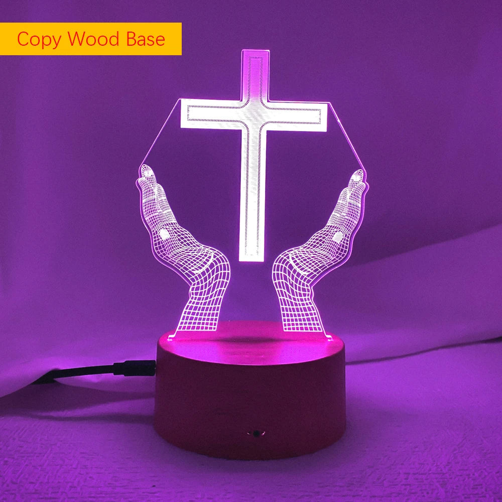 3D Jesus Cross Night Lamp