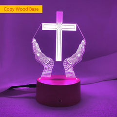 3D Jesus Cross Night Lamp