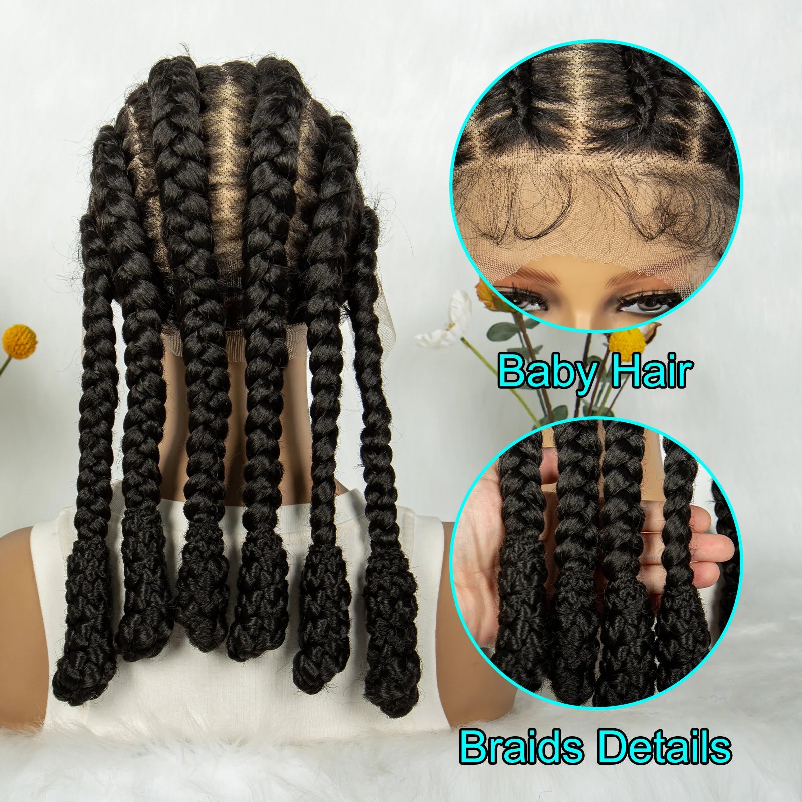 16 inch Synthetic Braided Lacefront Wig