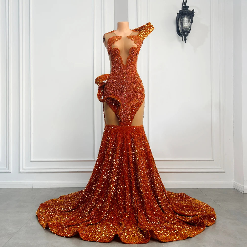 Orange Crystal's Prom Dress