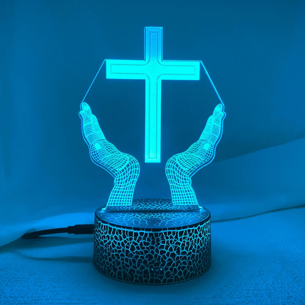 3D Jesus Cross Night Lamp