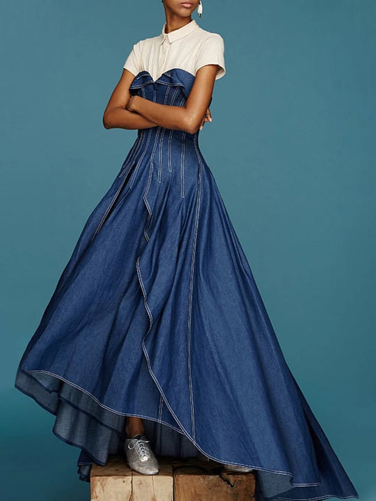 Vintage Denim Ballroom Dress