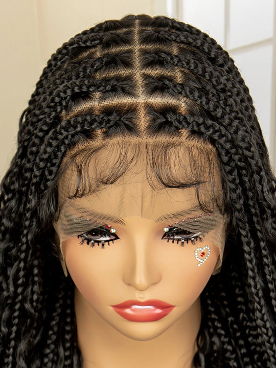 36 Inches Synthetic Braided Lacefront With Baby Hair
