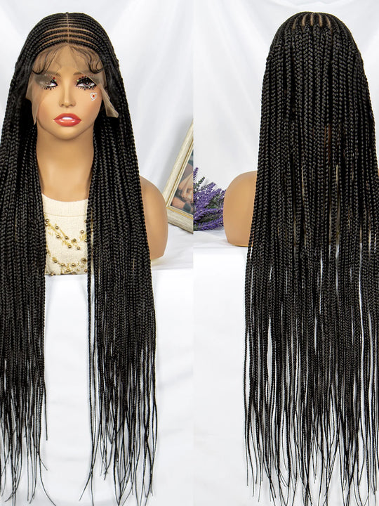 36 Inches Synthetic Black Knotless Box Braid Wig