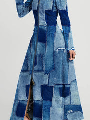 Long Sleeve Vintage Denim Dress