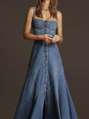 Square Bottom Denim Dress
