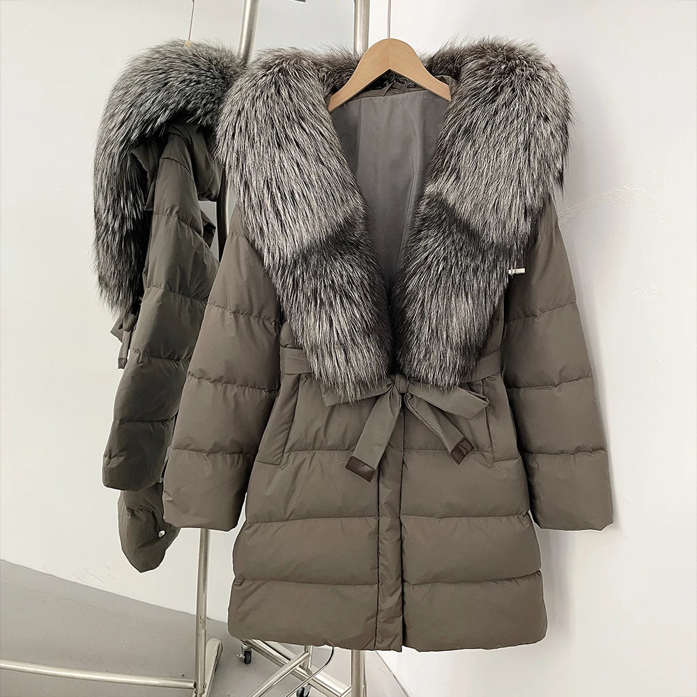 Down Jacket With Fur Hood