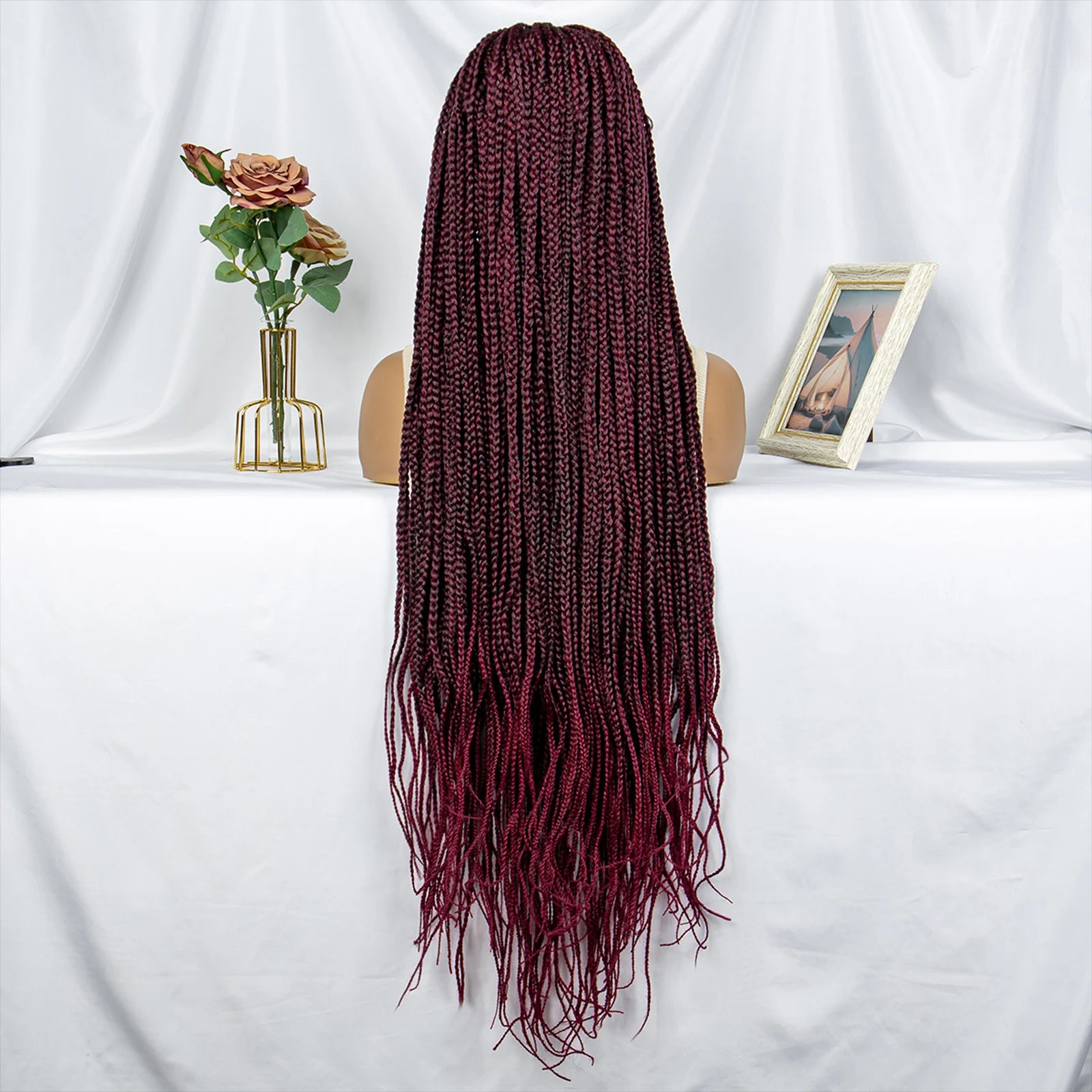 Synthetic Lace Front 36 inches Knotless Braided Wig