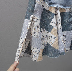 Denim Patchwork Skirt