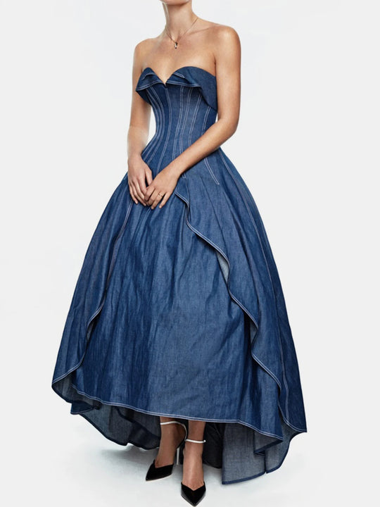 Vintage Denim Ballroom Dress