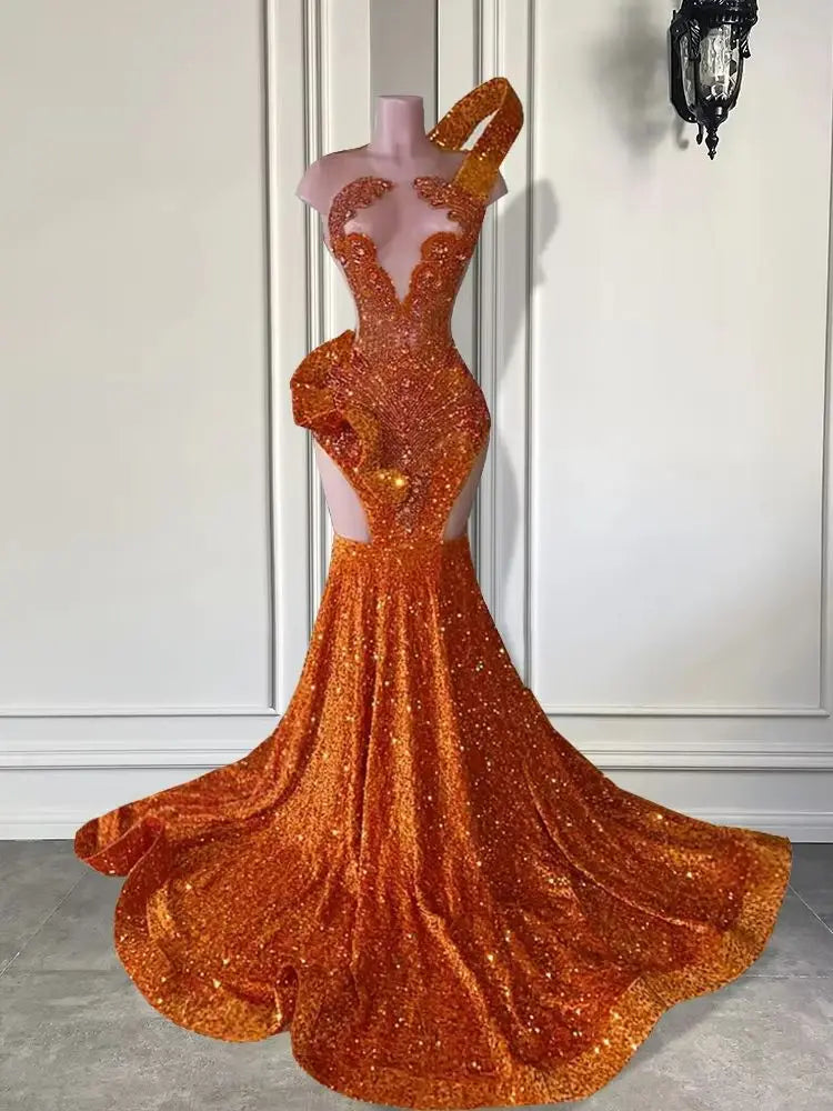 Orange Crystal's Prom Dress