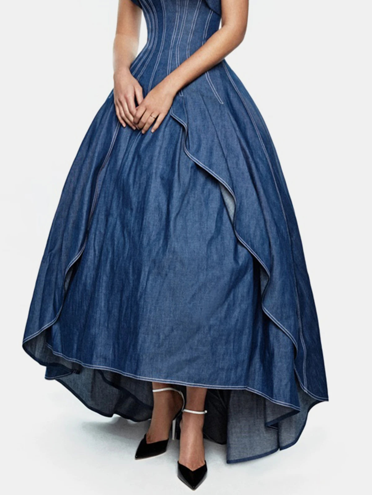 Vintage Denim Ballroom Dress