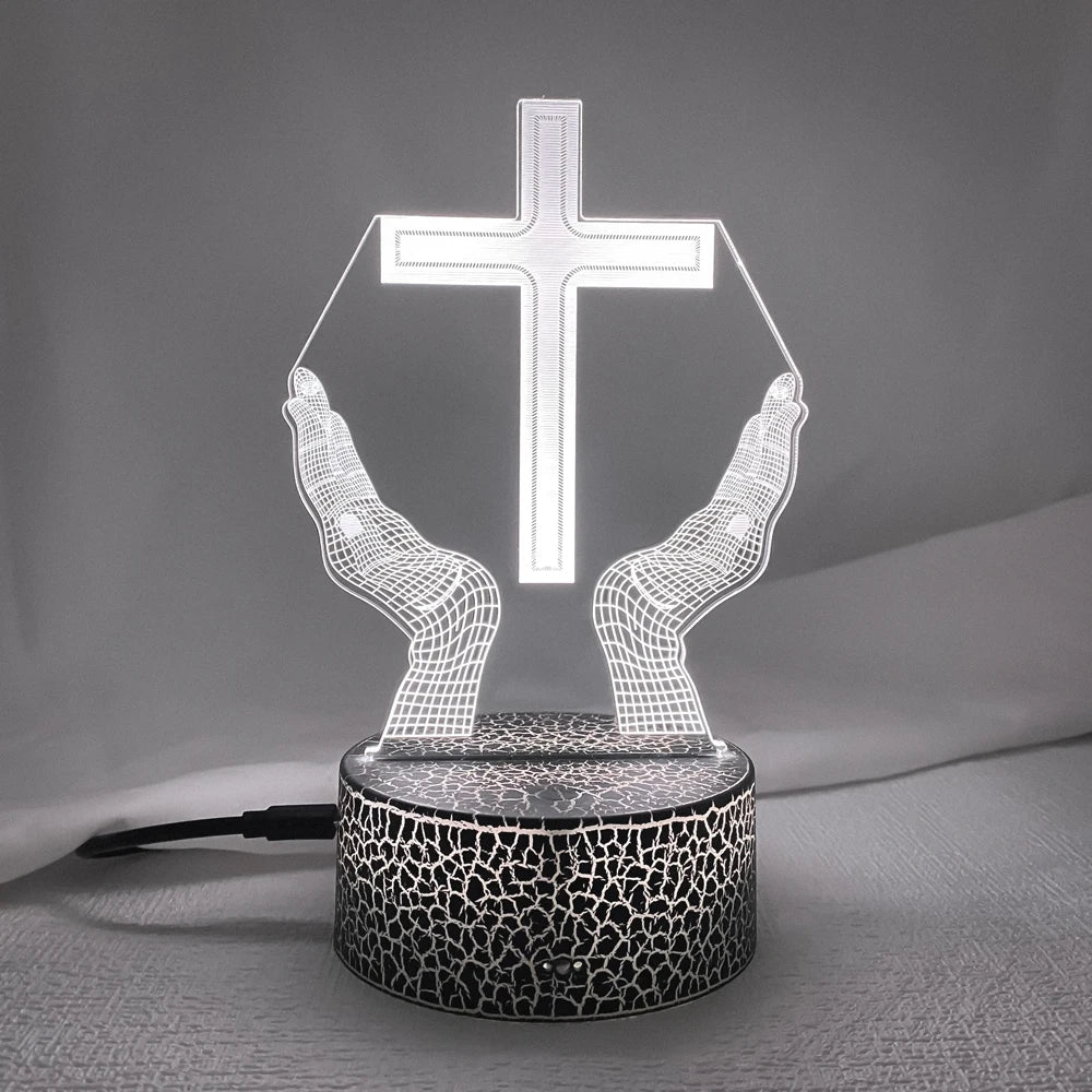 3D Jesus Cross Night Lamp