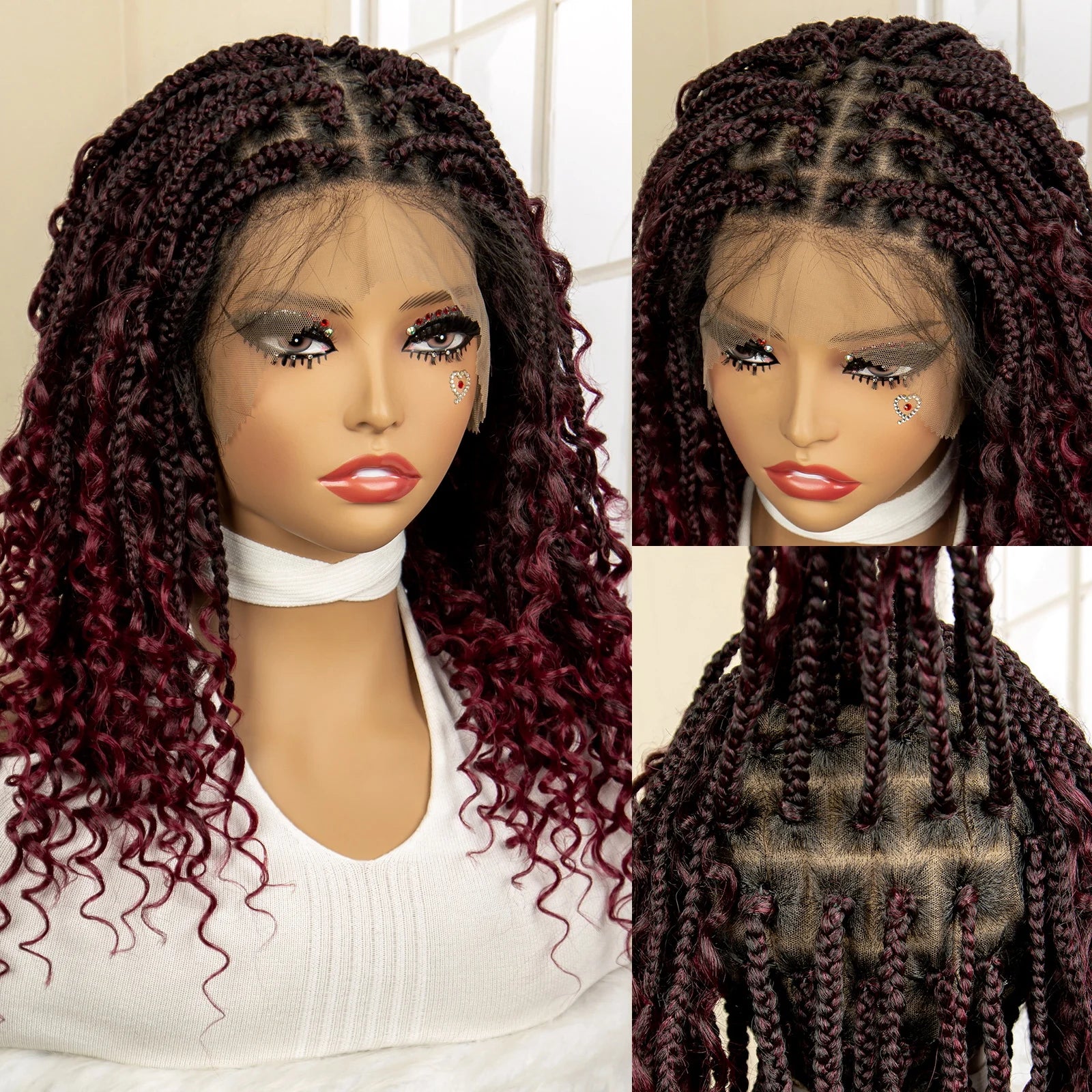 14 Inches Burgundy Box Braided Wig