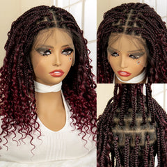 14 Inches Burgundy Box Braided Wig