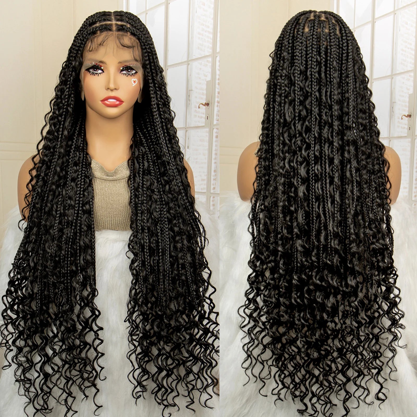 36 Inches Synthetic Braided Lacefront With Baby Hair
