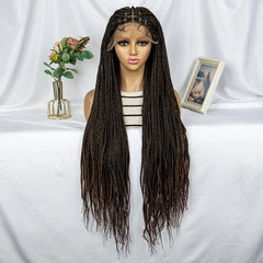Synthetic Lace Front 36 inches Knotless Braided Wig