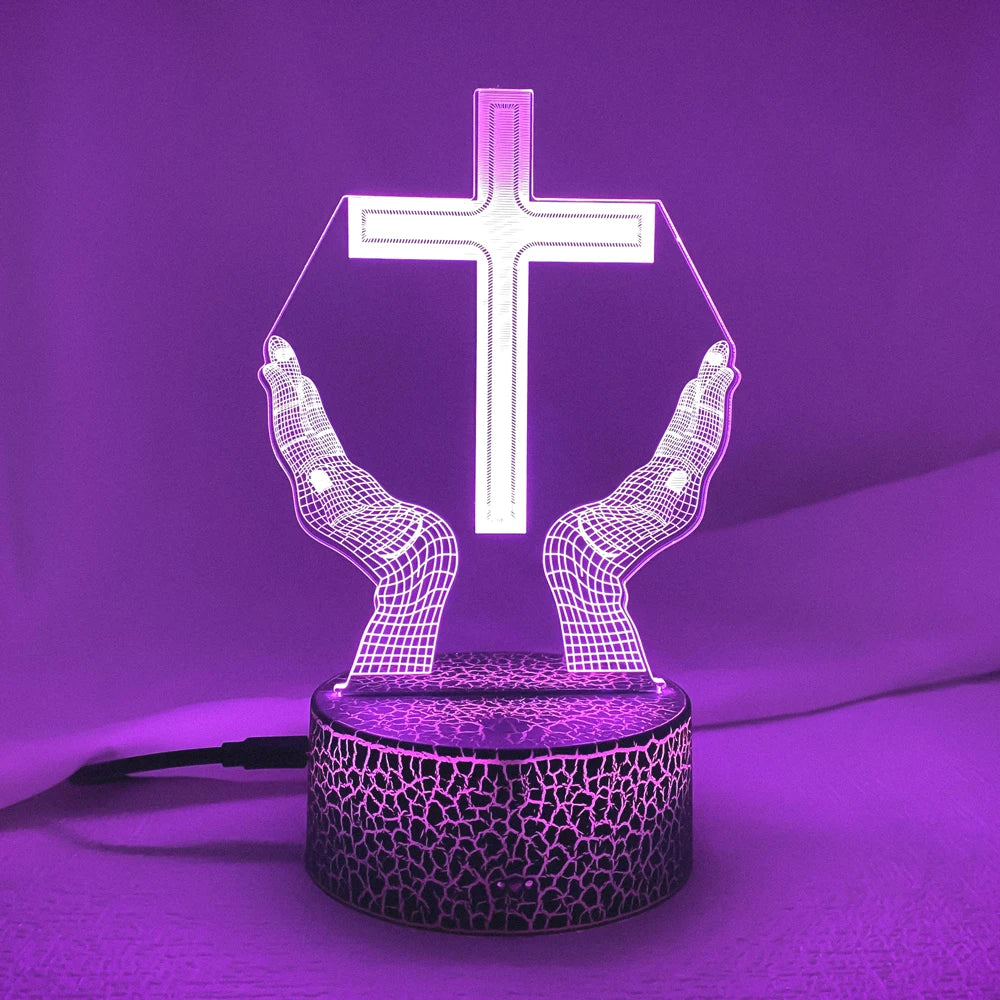 3D Jesus Cross Night Lamp