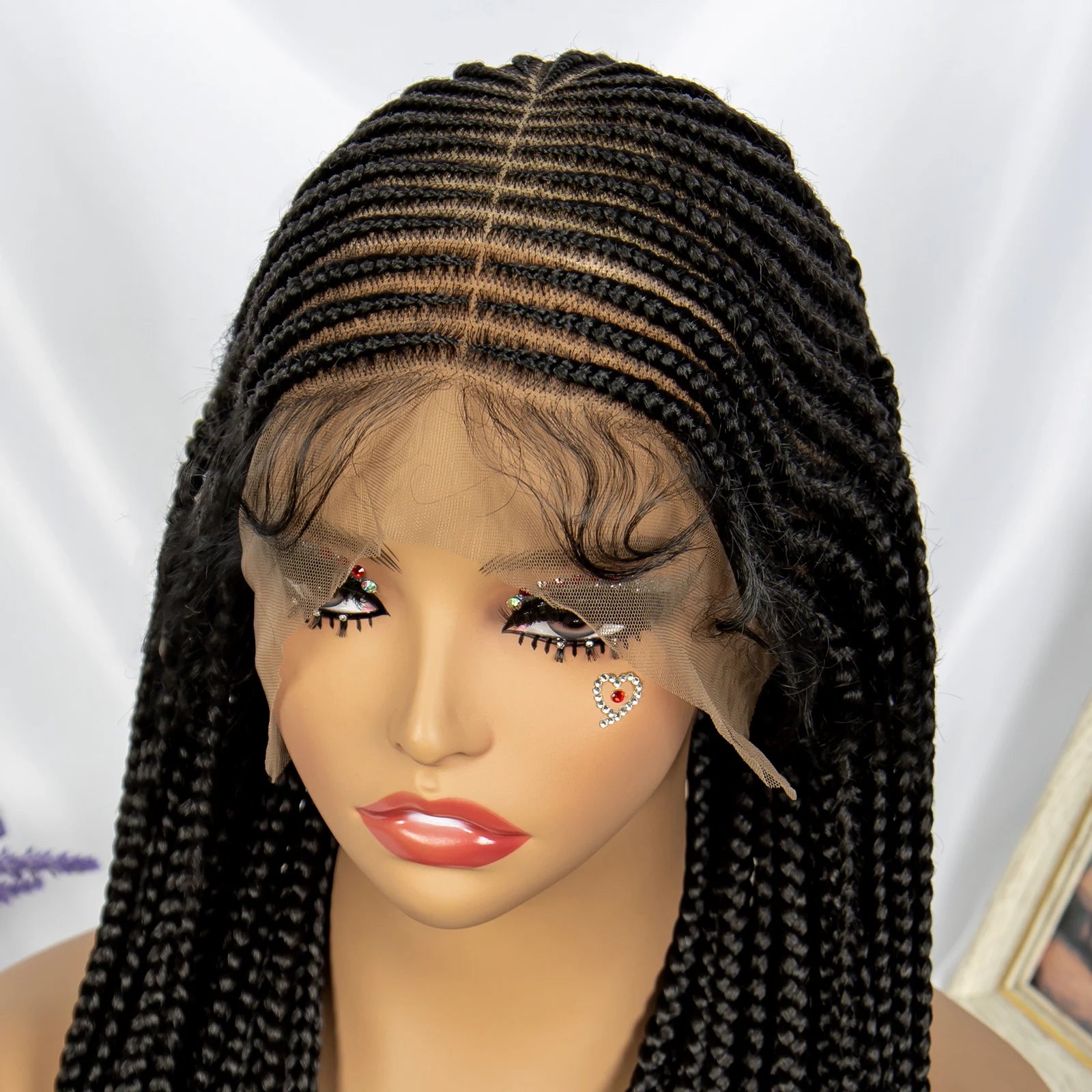 36 Inches Synthetic Black Knotless Box Braid Wig