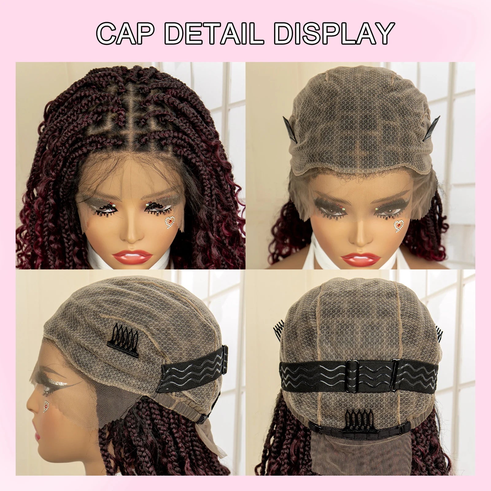 14 Inches Burgundy Box Braided Wig