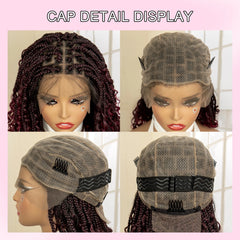 14 Inches Burgundy Box Braided Wig