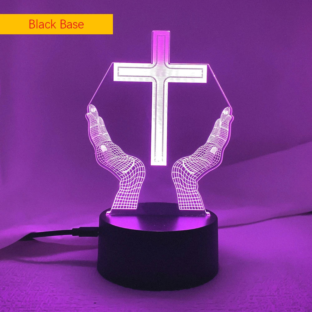 3D Jesus Cross Night Lamp