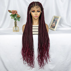 Synthetic Lace Front 36 inches Knotless Braided Wig