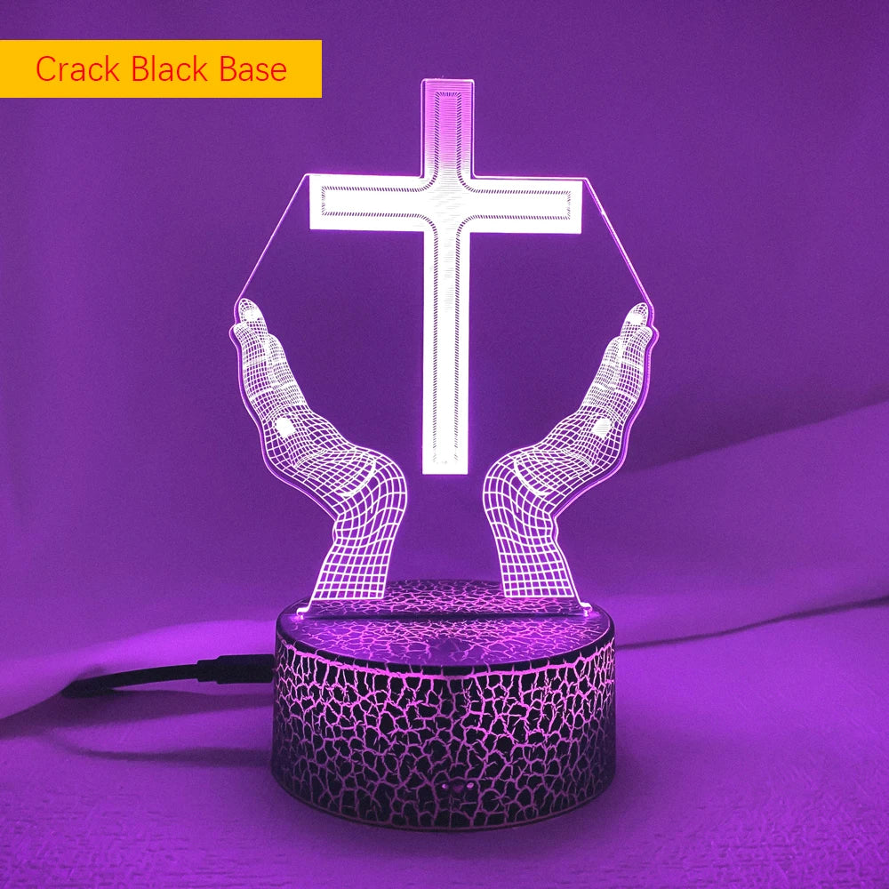 3D Jesus Cross Night Lamp