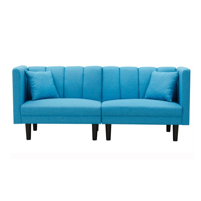 Blue Shell Sofa With Convertible Futon Sofa Bed - KeepMeDifferent