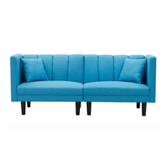 Blue Shell Sofa With Convertible Futon Sofa Bed - KeepMeDifferent