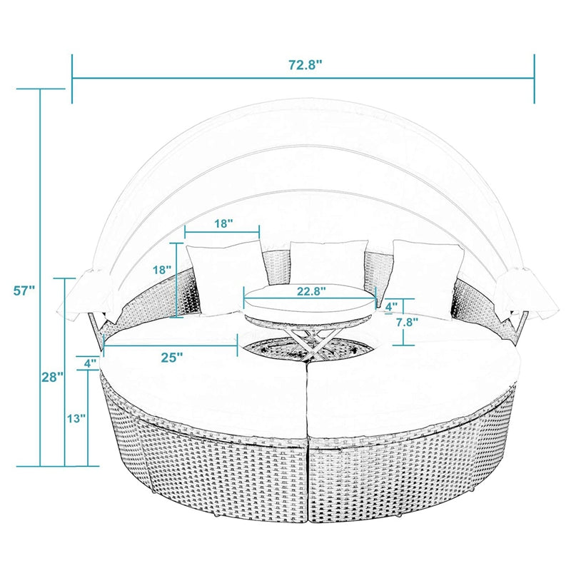 Blue Ocean Canopy Day Bed