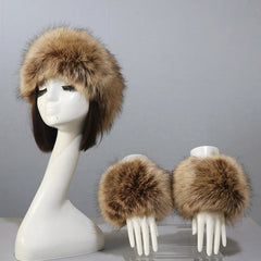 Faux Fur Headband & Wrist Cuff Set