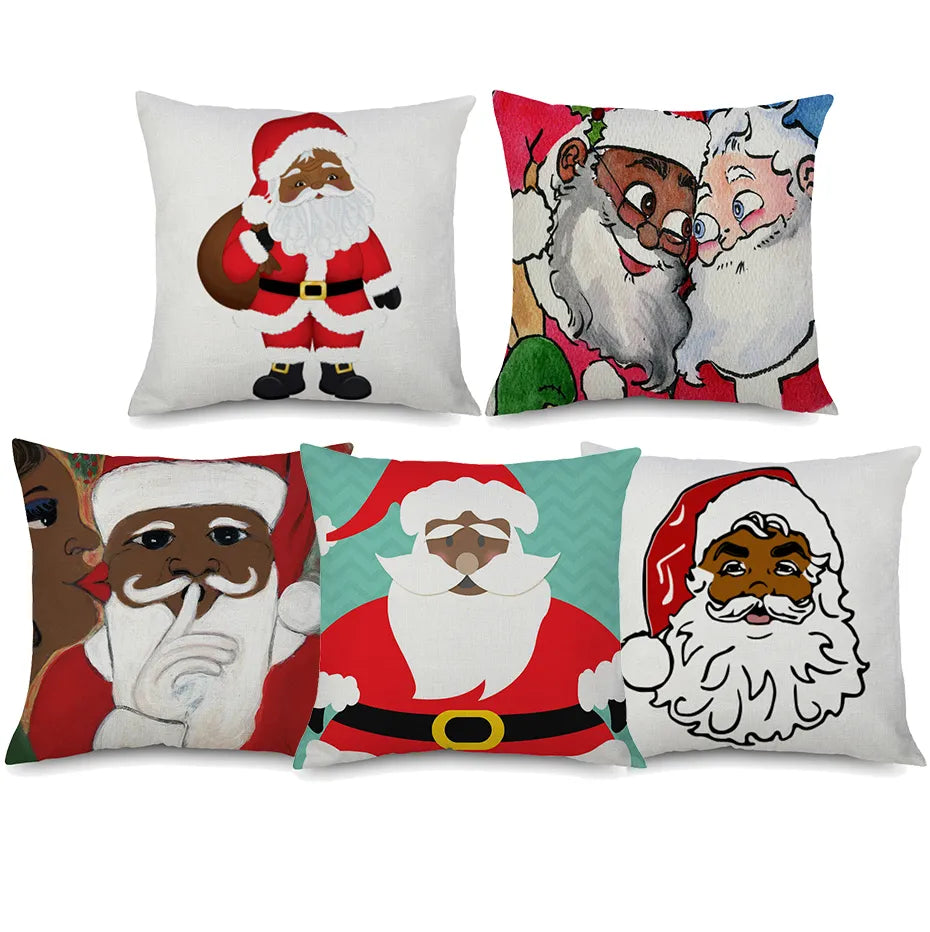 African American Santa Claus Pillow Case's