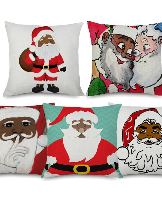 African American Santa Claus Pillow Case's